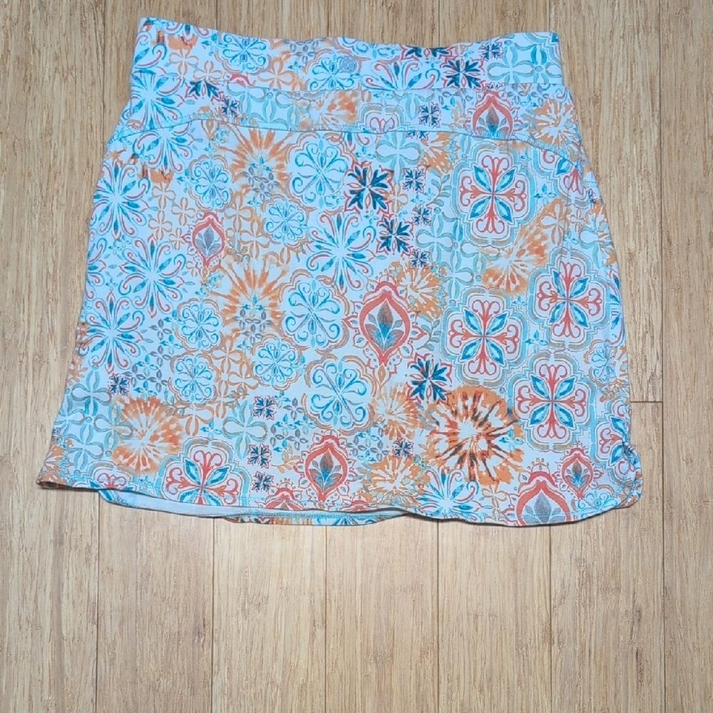 Talbots Blue and Orange Floral Skort Size S - Picture 2 of 6